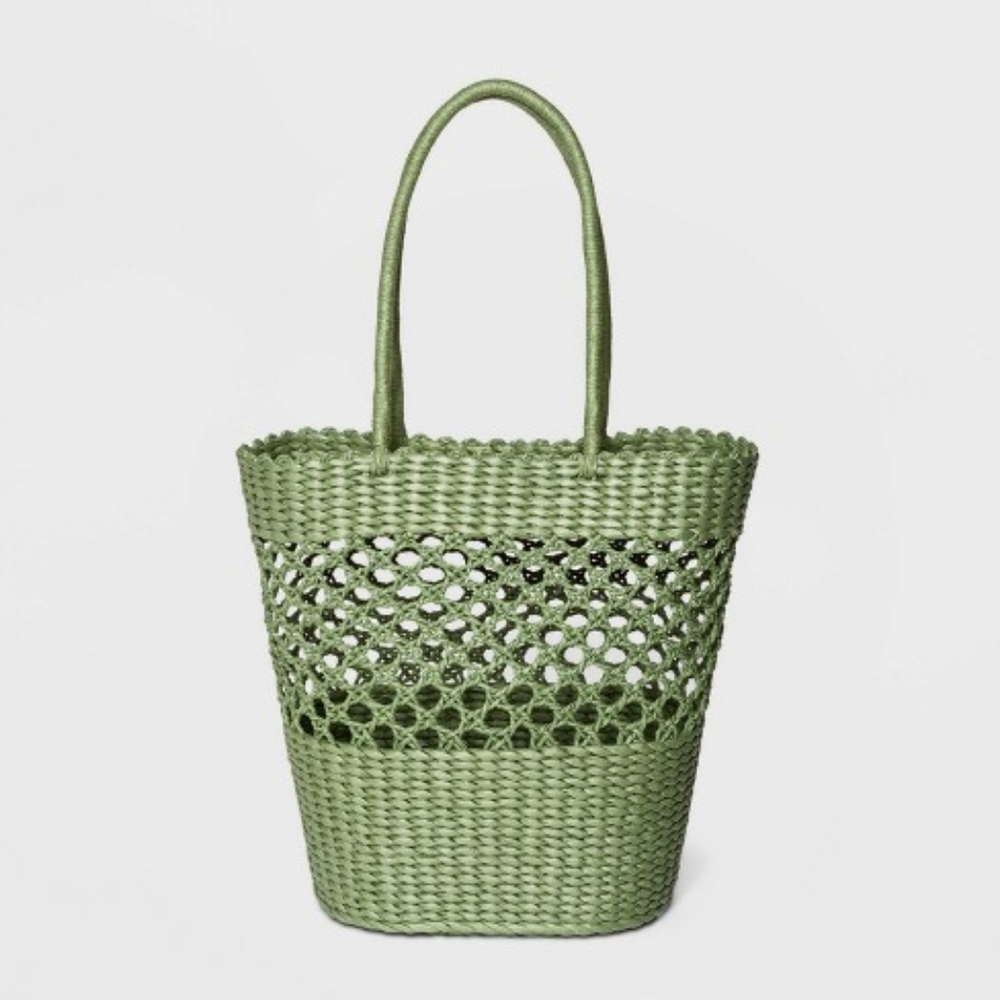 LAST ONE Straw Tote Handbag - Shade & Shore BEIGE ONLY - Picture 2 of 13